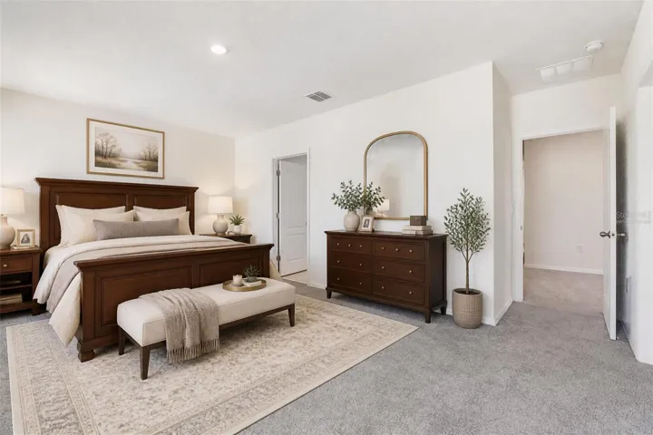 Virtually staged Master Bedroom