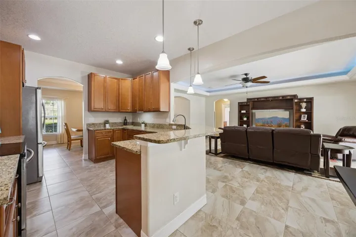 Kitchen overlooking the living room