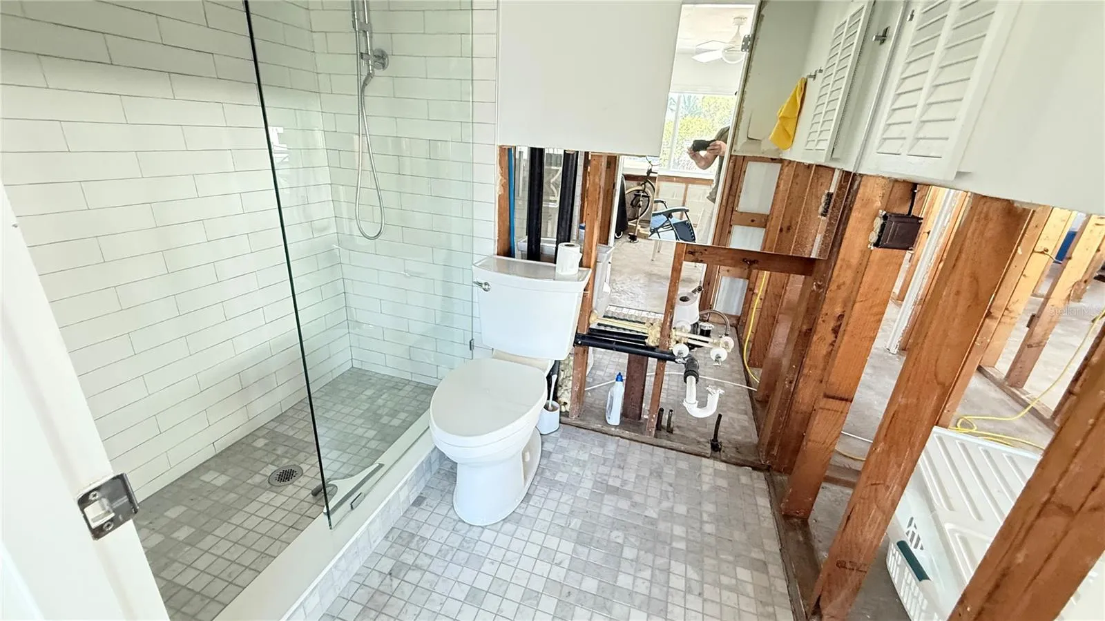 Canal side ensuite bathroom.  Bathroom was remodeled prior to the storm.