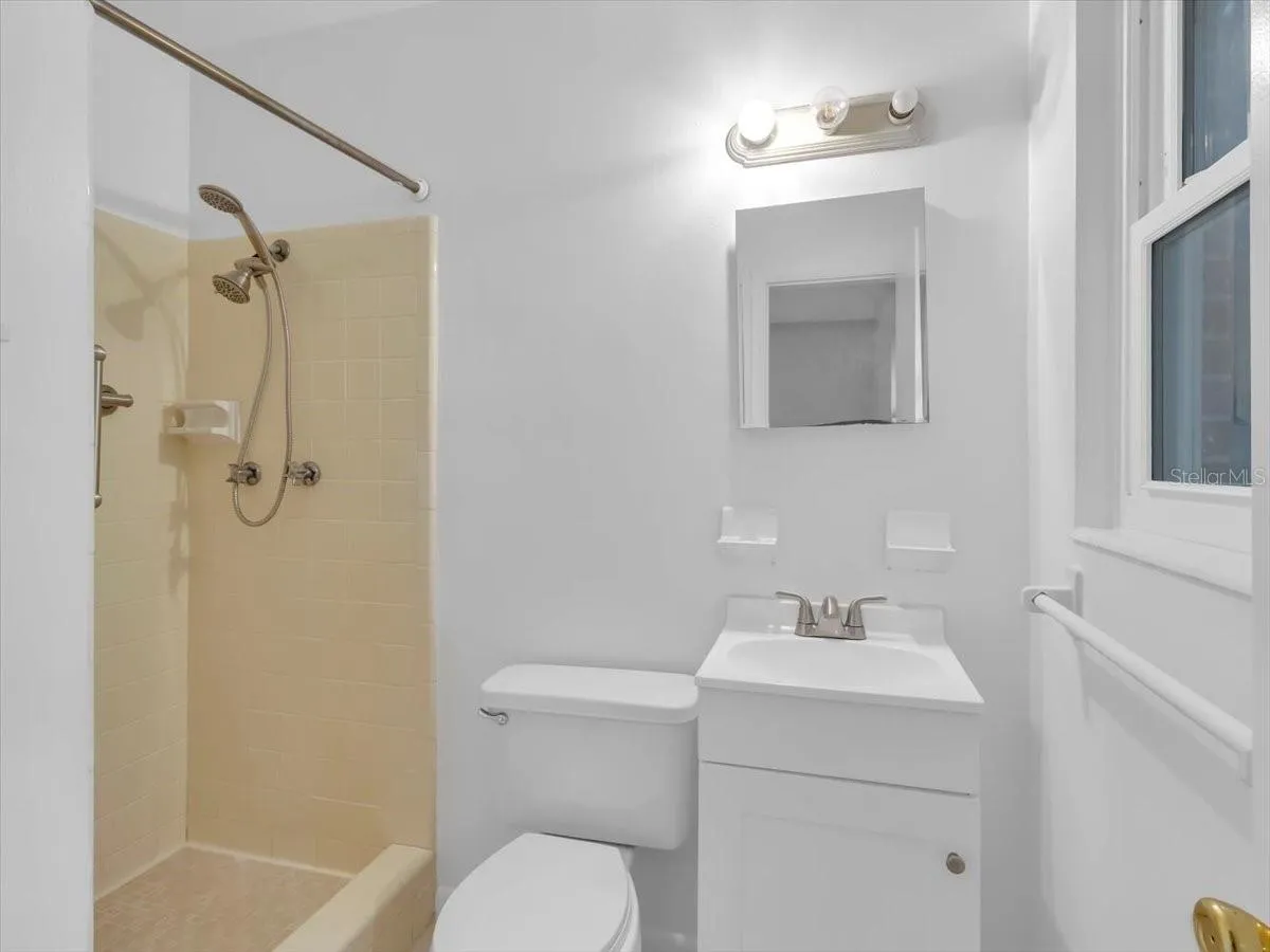 Primary bathroom Walk in shower, New Cabinet, New Plumbing and Sink, Toilet &amp; Shower Hardware, Freshly painted also.