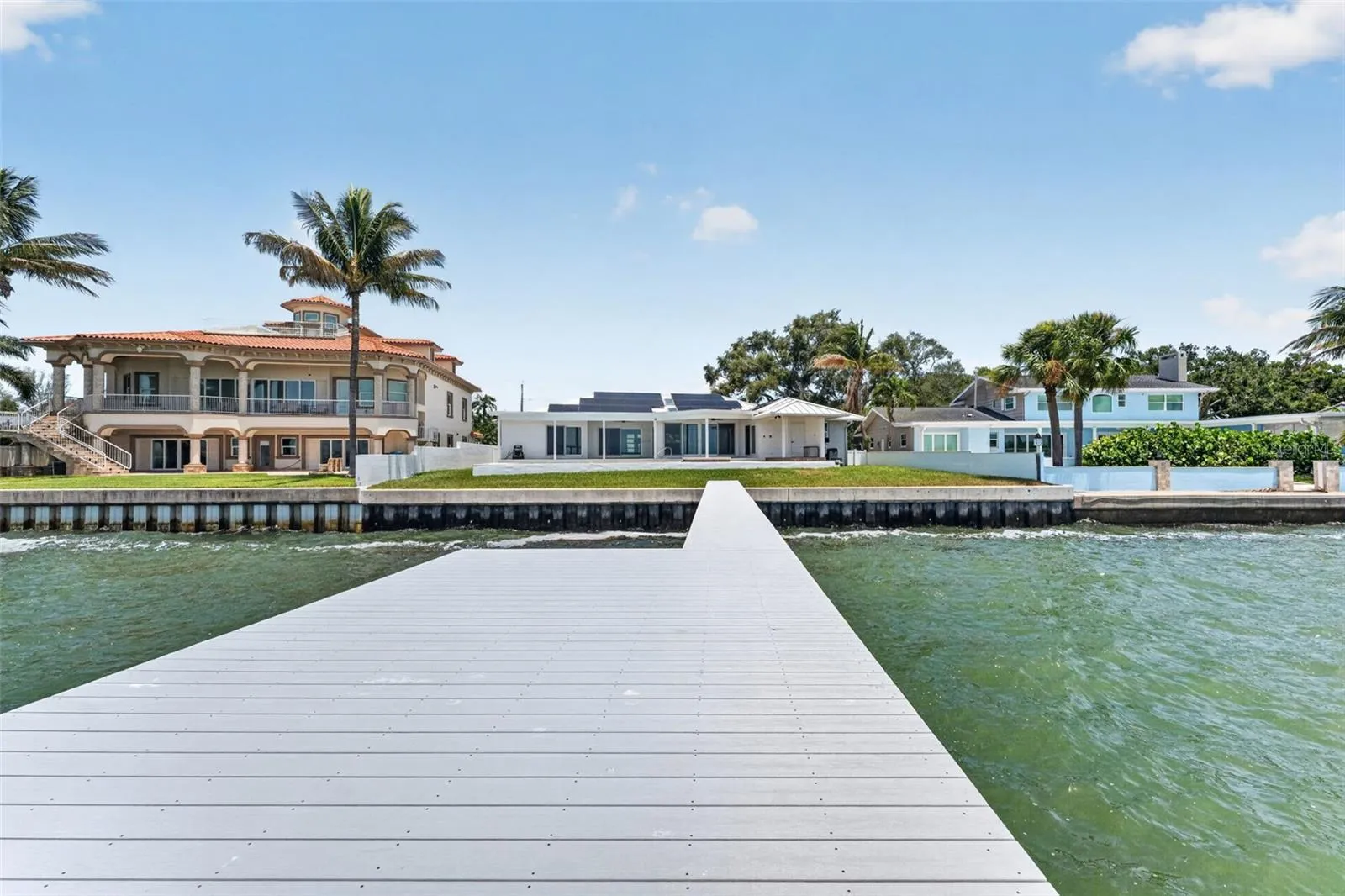 Newer seawall designed for long-term durability, providing years of reliable waterfront protection.