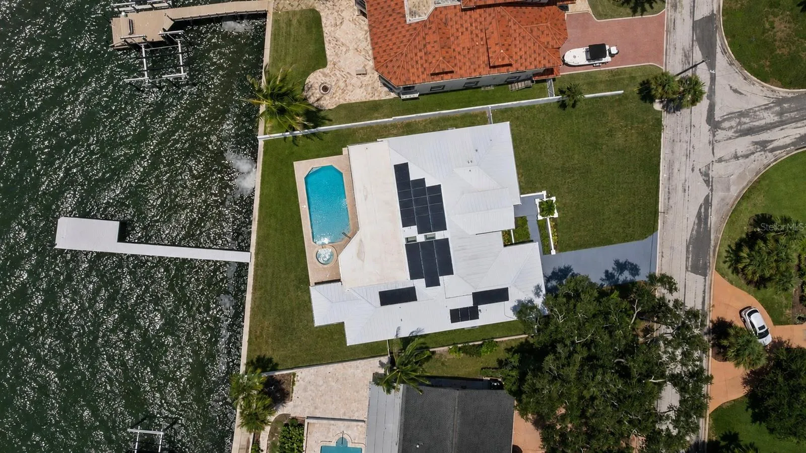 Drone shot of this incredibly maintained property.