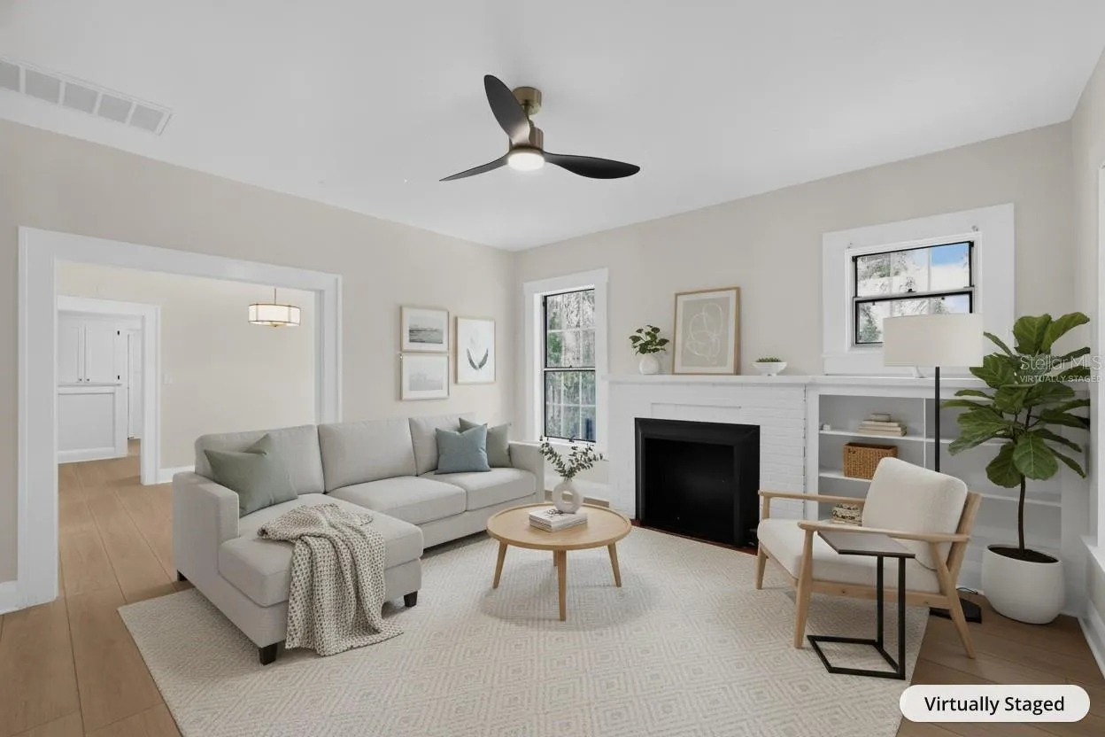 "Virtually Staged" Family Room