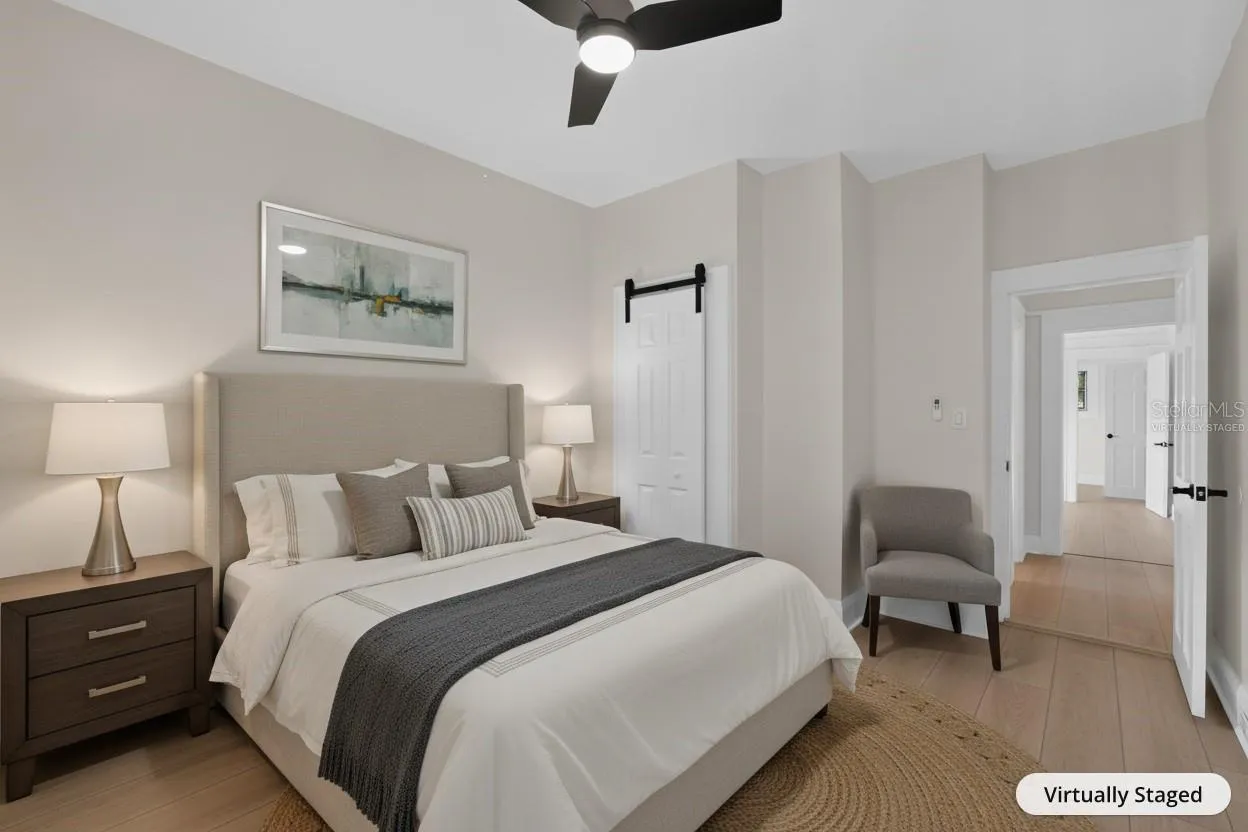 "Virtually Staged" primary bedroom