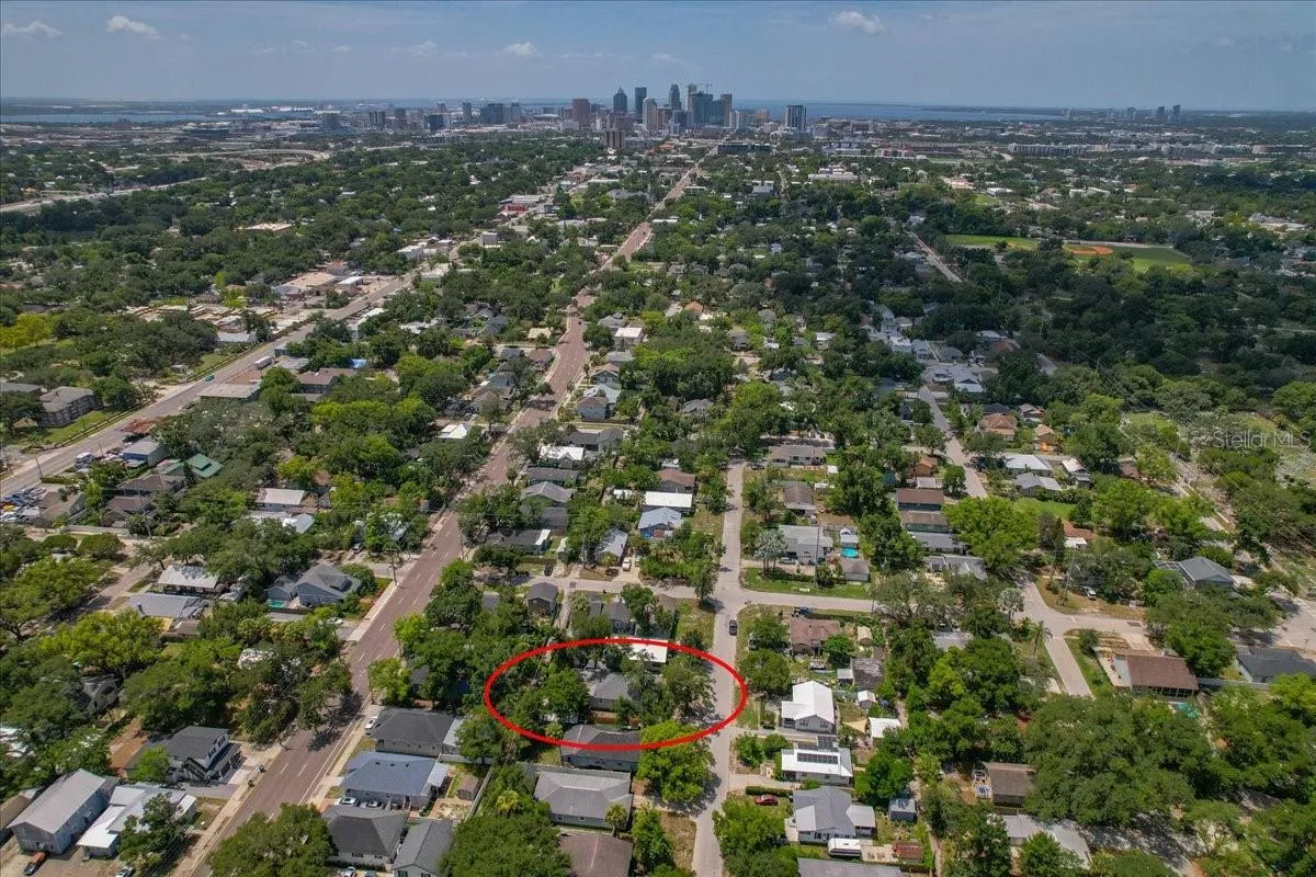 View to downtown and riverwals