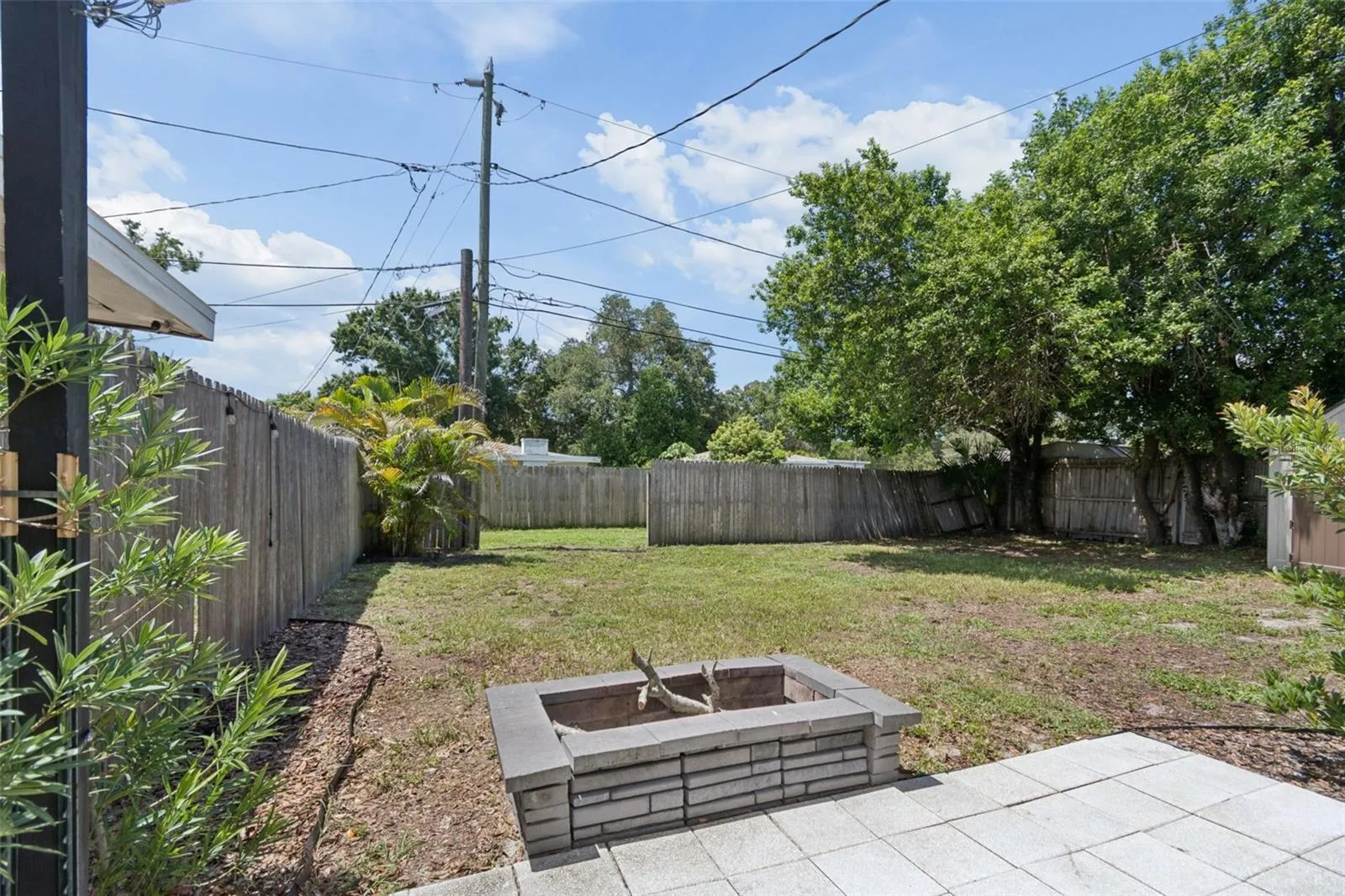 Backyard with firepit