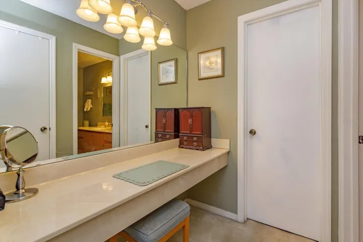 Primary Bathroom w/vanity area &amp; walk in closet
