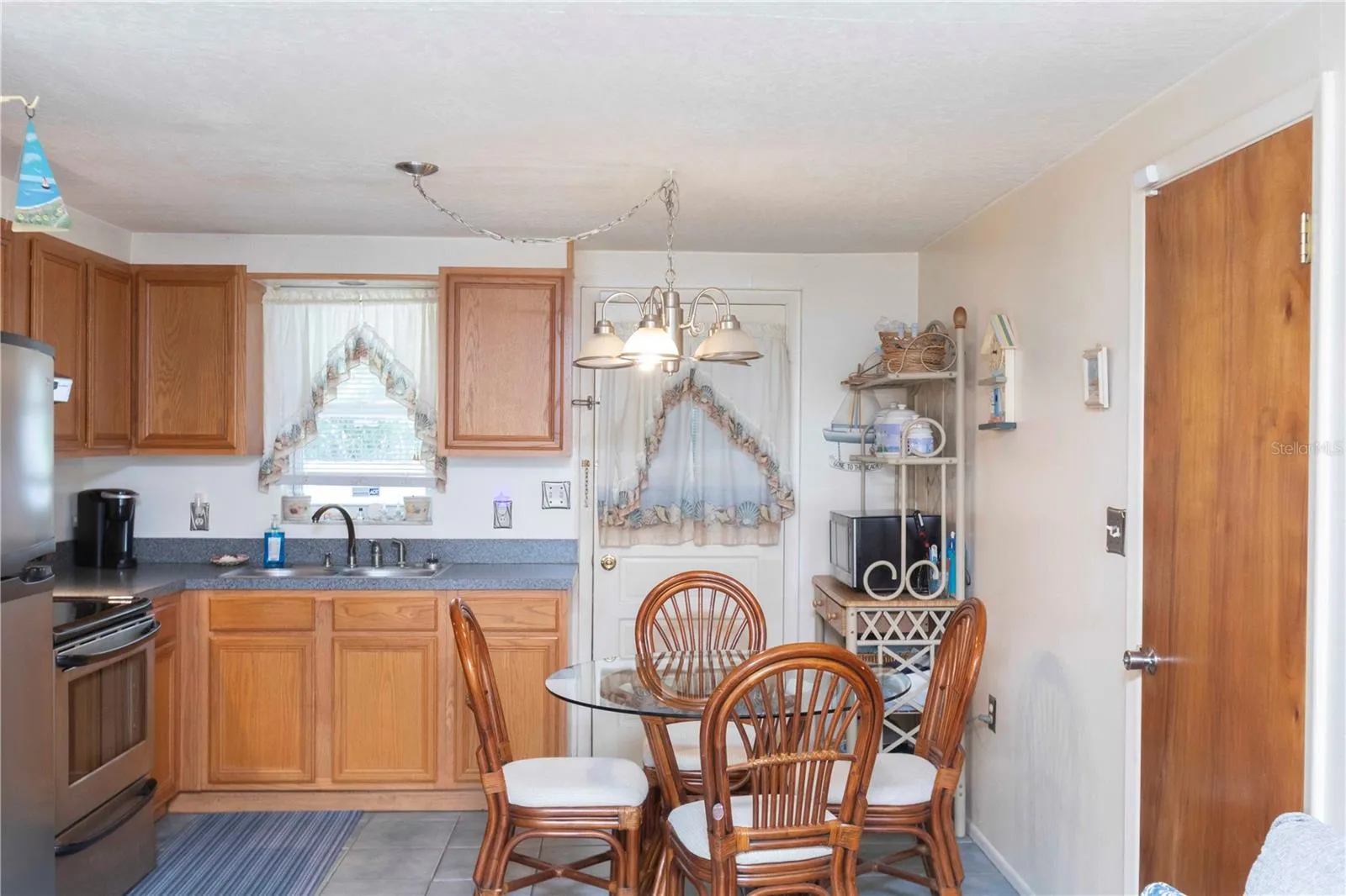 Eat in Kitchen with pretty blue tile