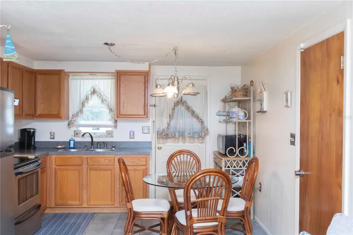 Eat in Kitchen with pretty blue tile