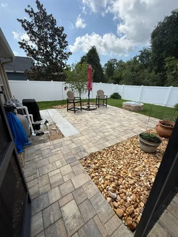Open paver patio