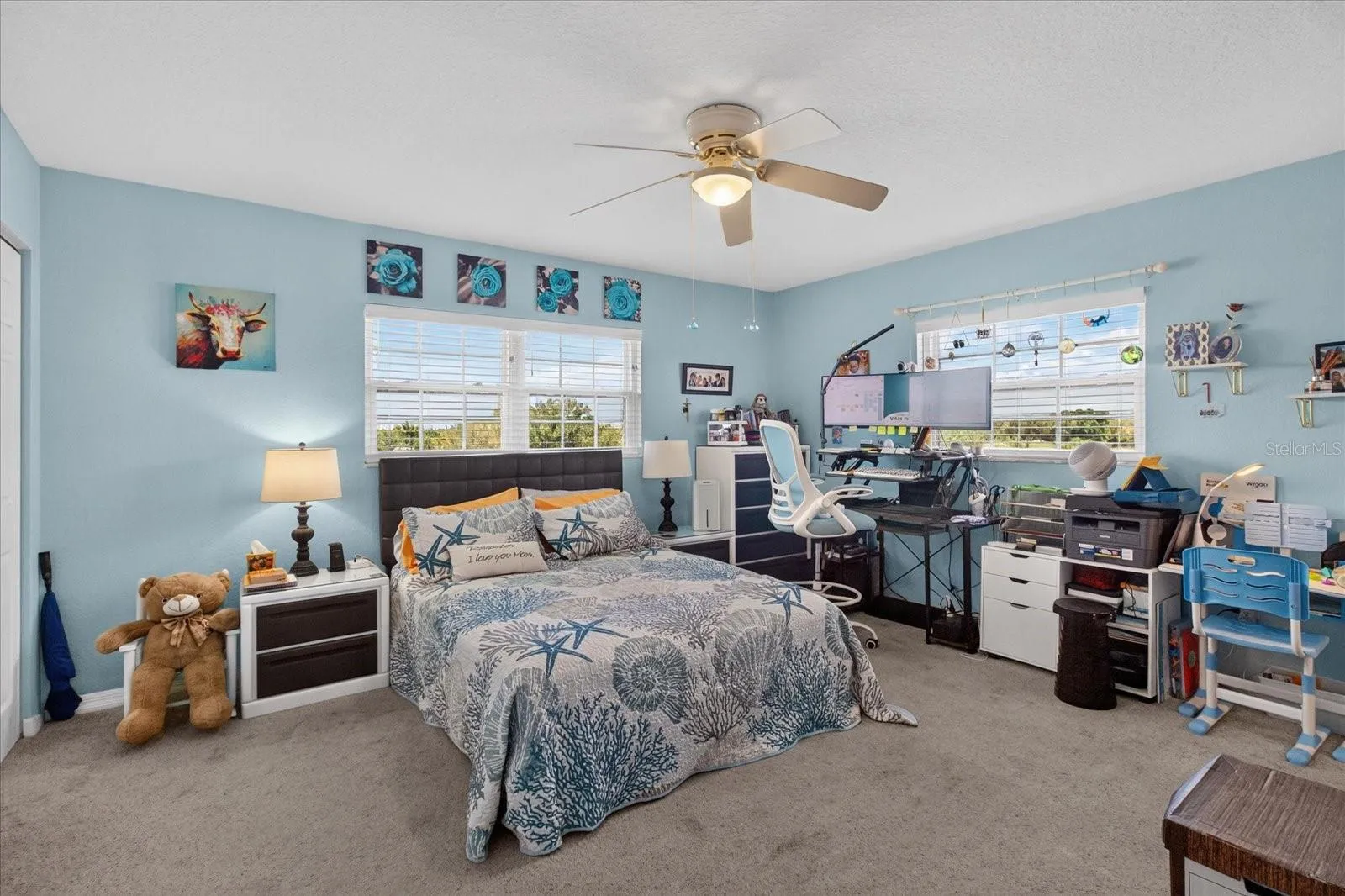 Primary Bedroom With Ensuite Bathroom and Double Built In Closets.