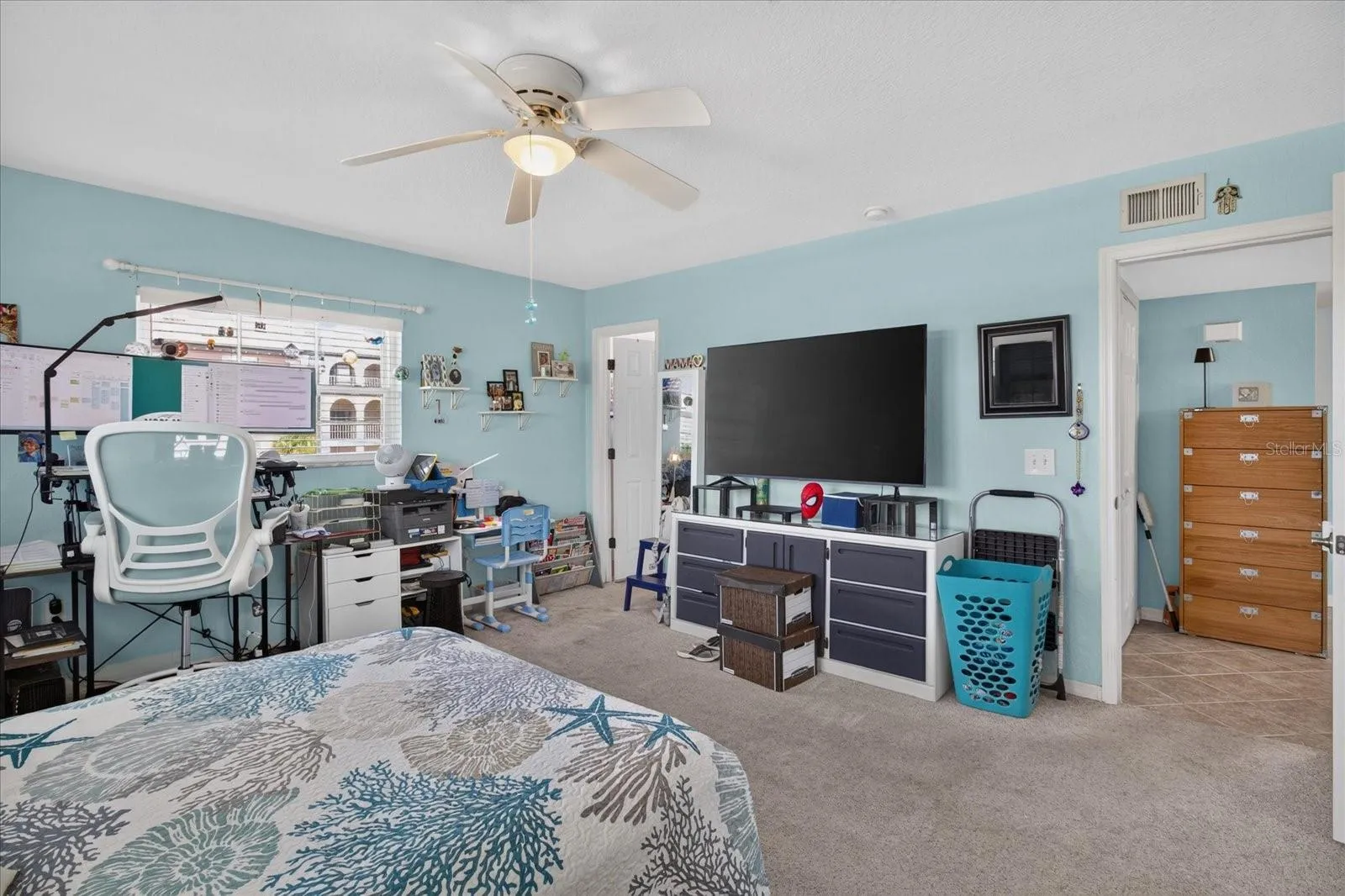 Primary Bedroom With Ensuite Bathroom and Double Built In Closets. Impact Windows Done 2025