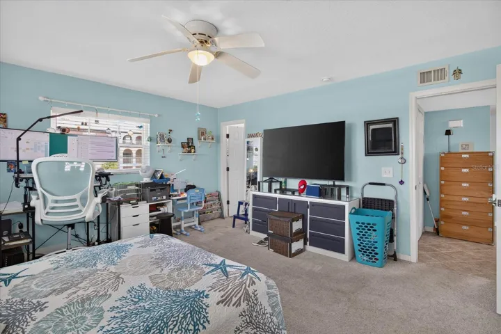 Primary Bedroom With Ensuite Bathroom and Double Built In Closets. Impact Windows Done 2025