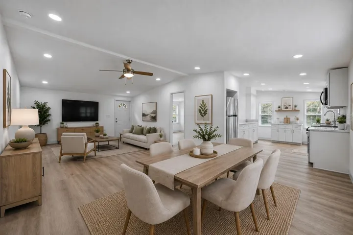 dining /living room combo Virtually staged