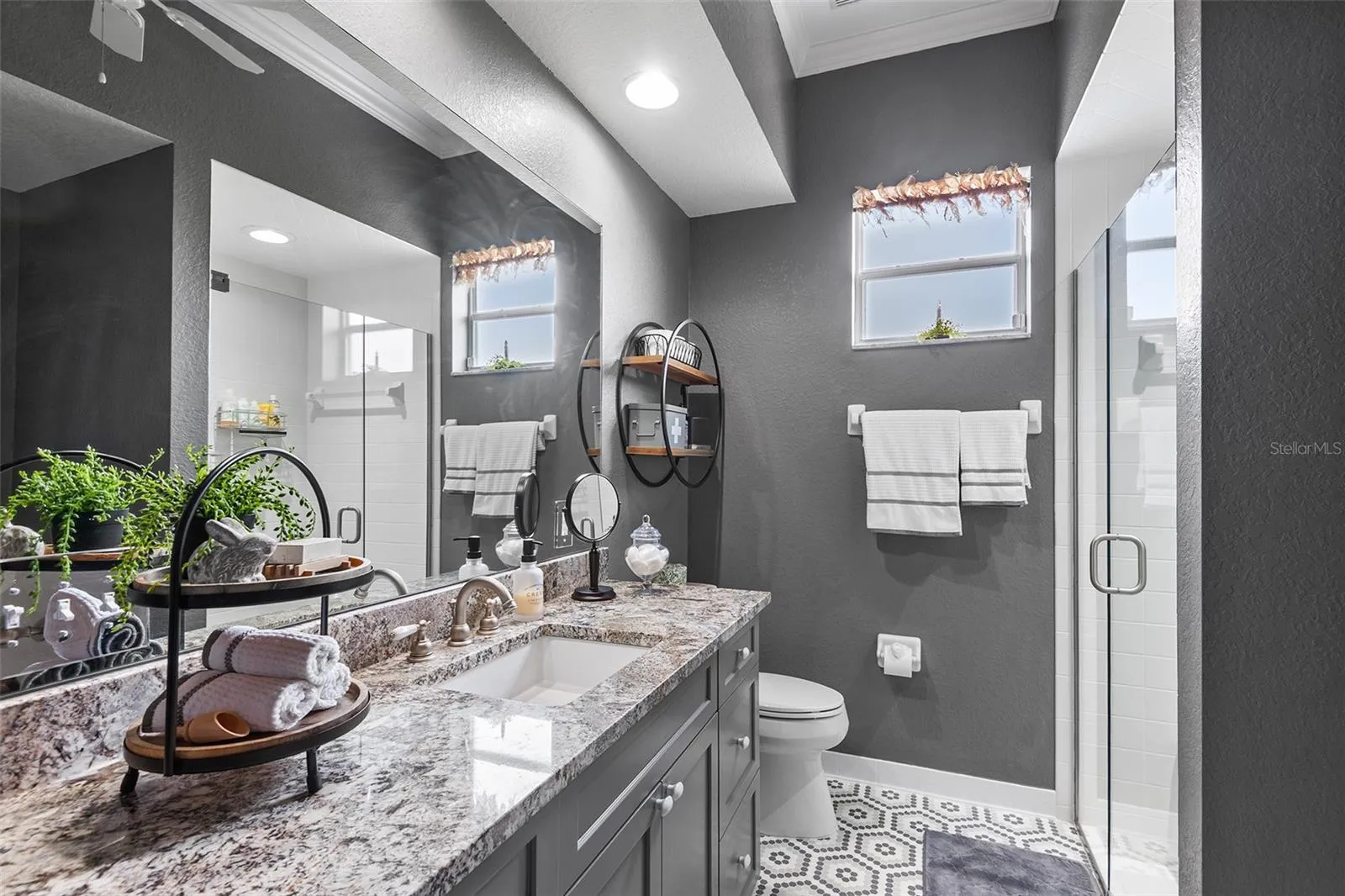 Second Bath with Custom Tile Flooring