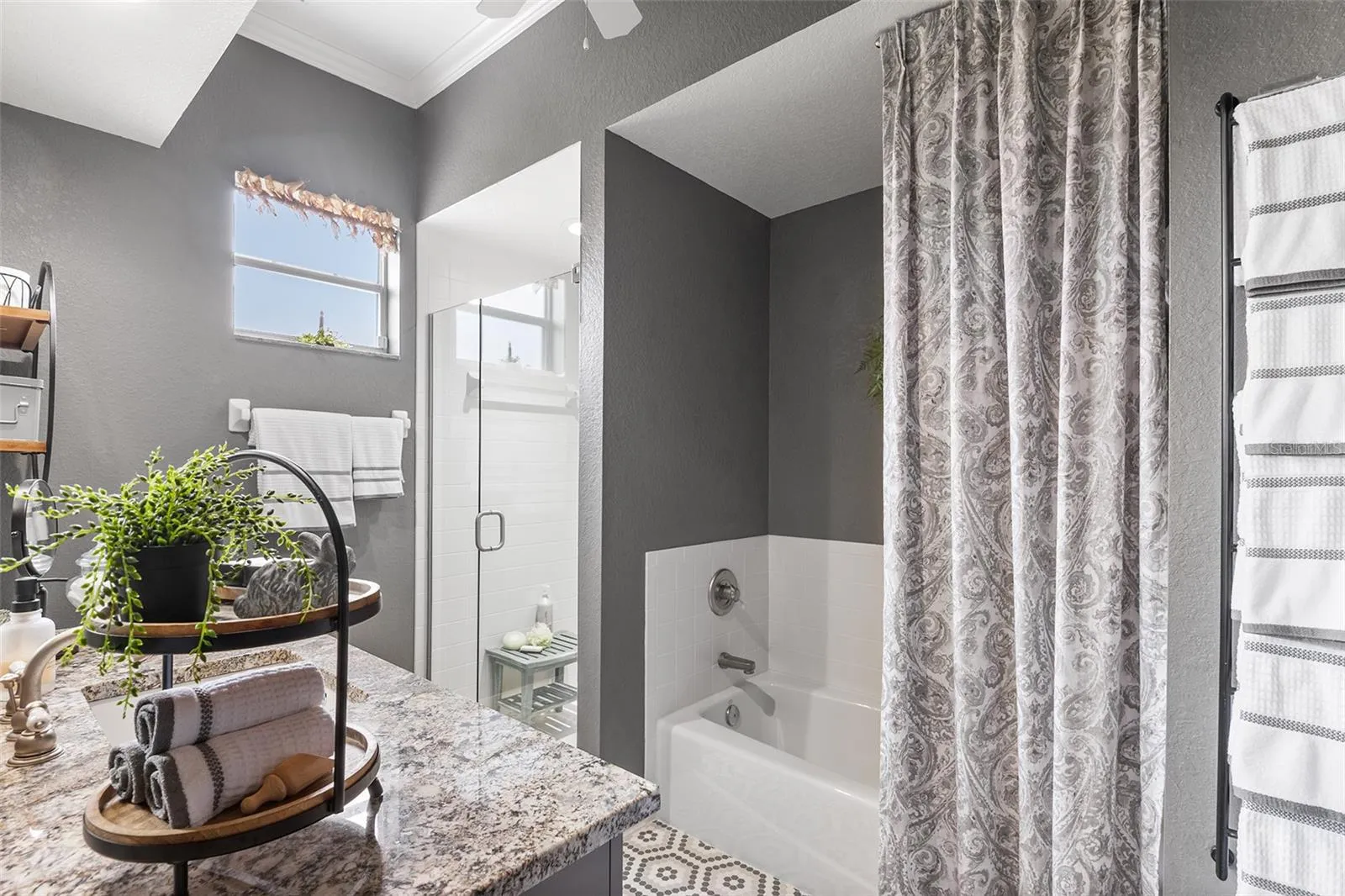 Second Bath with Tub & Walk-In Shower