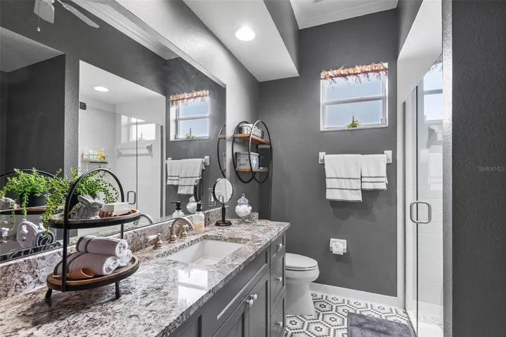 Second Bath with Custom Tile Flooring