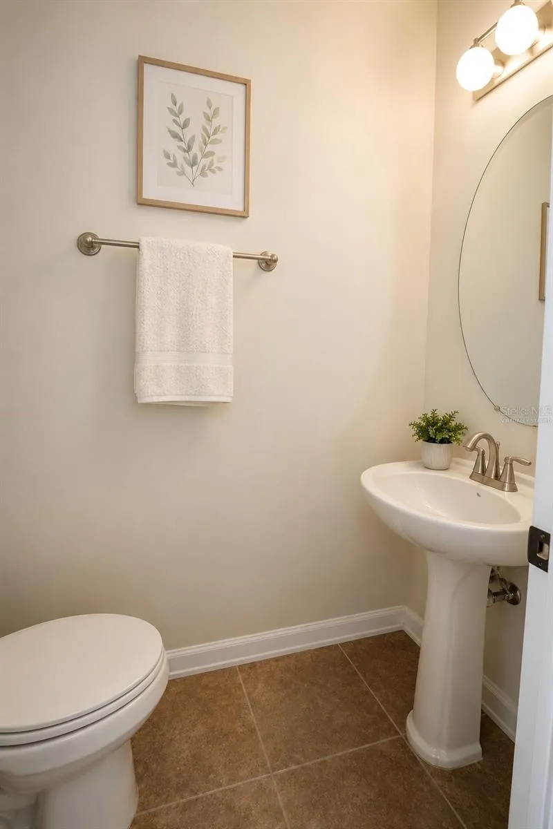 1st floor half bath virtually staged