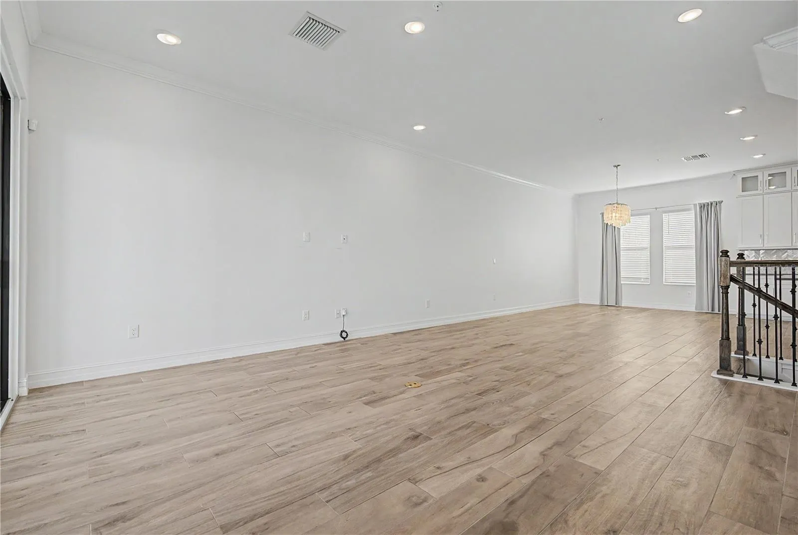Second-level view from the living area, again highlighting the open-concept layout.