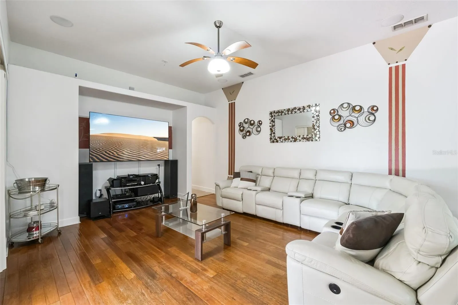 Family room with media wall