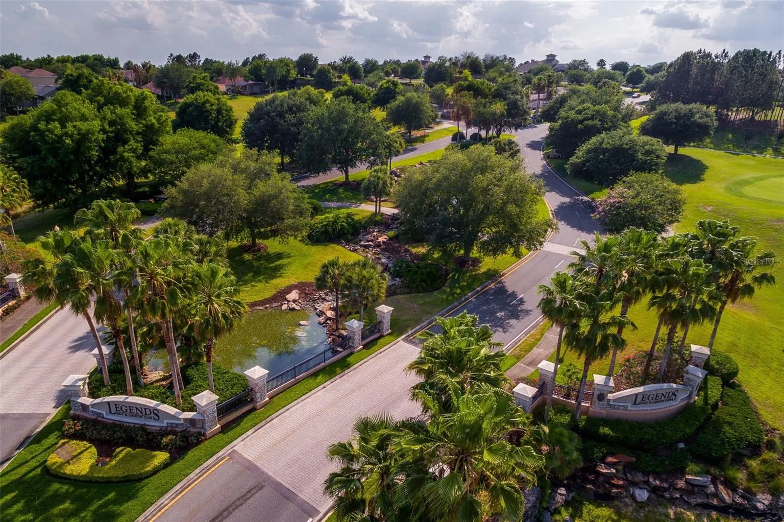 Aerial view of the community entrance