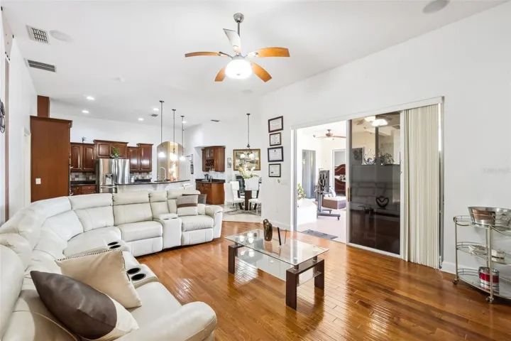 Family room with sliding doors to the lanai
