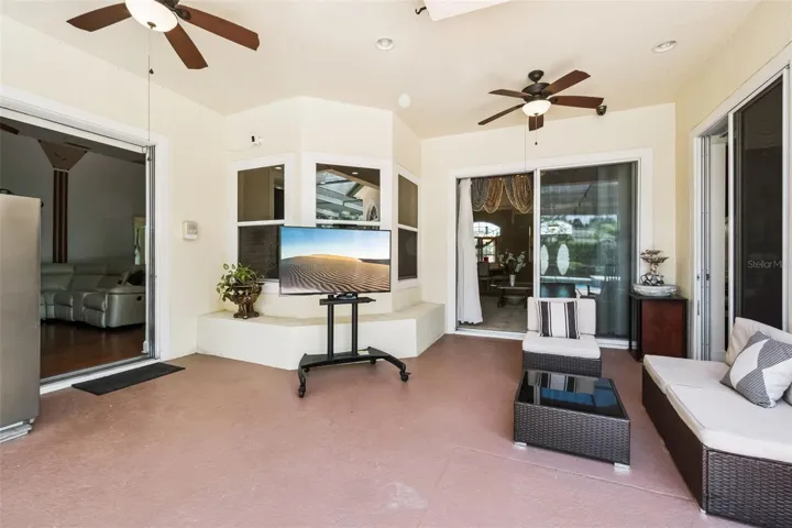 Lanai sitting area with sliding door access