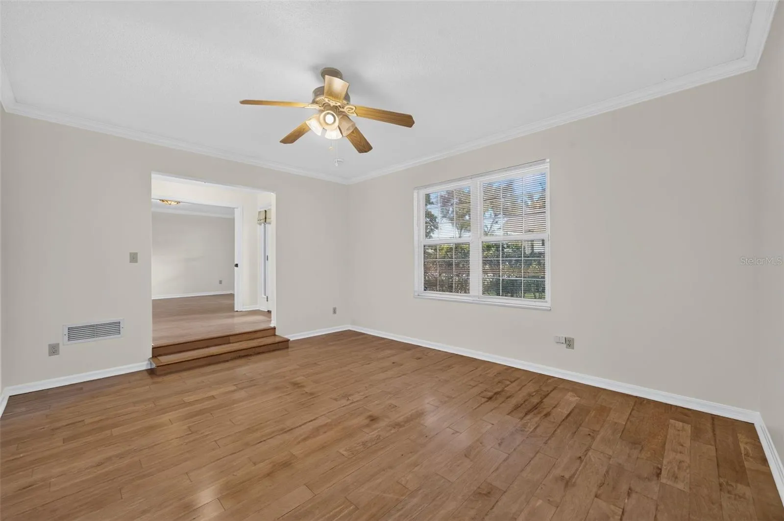 Step down into living room - only steps in the home