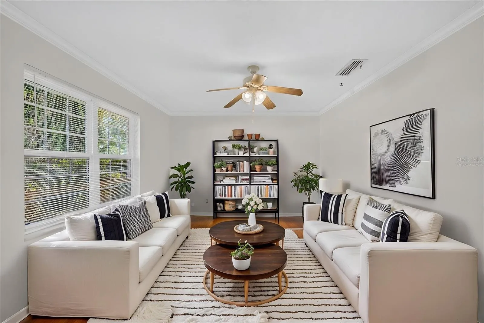Virtually staged living room
