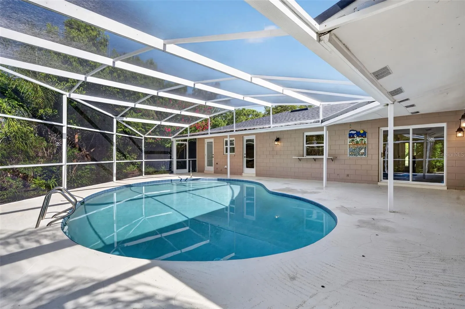 Three access doors to pool area