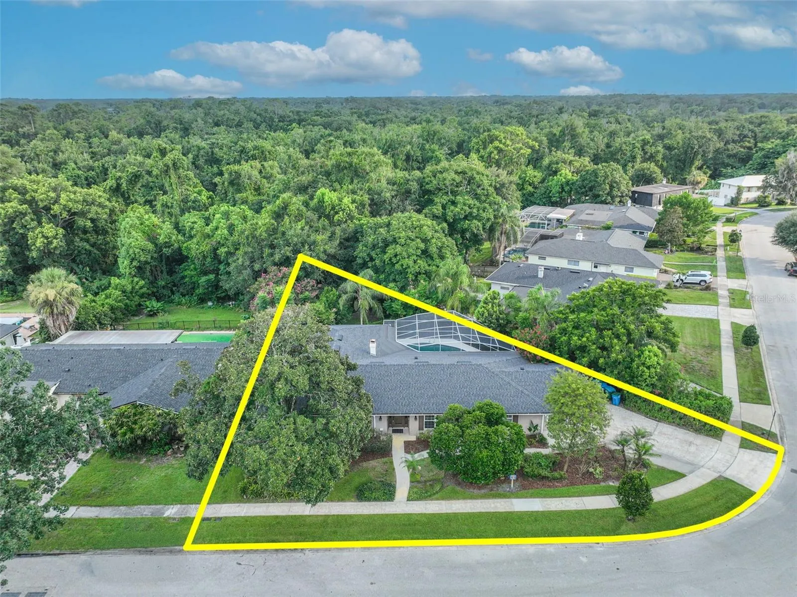 Drone view - corner lot