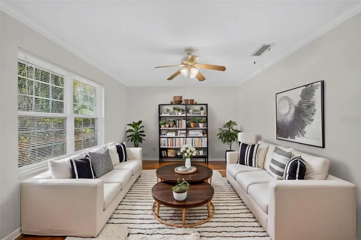 Virtually staged living room