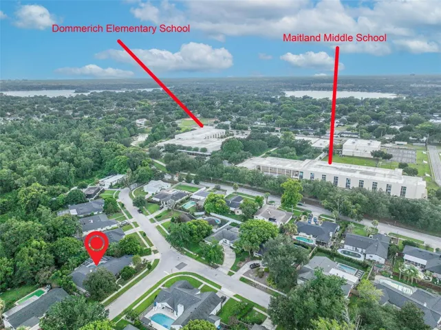 Drone view - short walk to schools