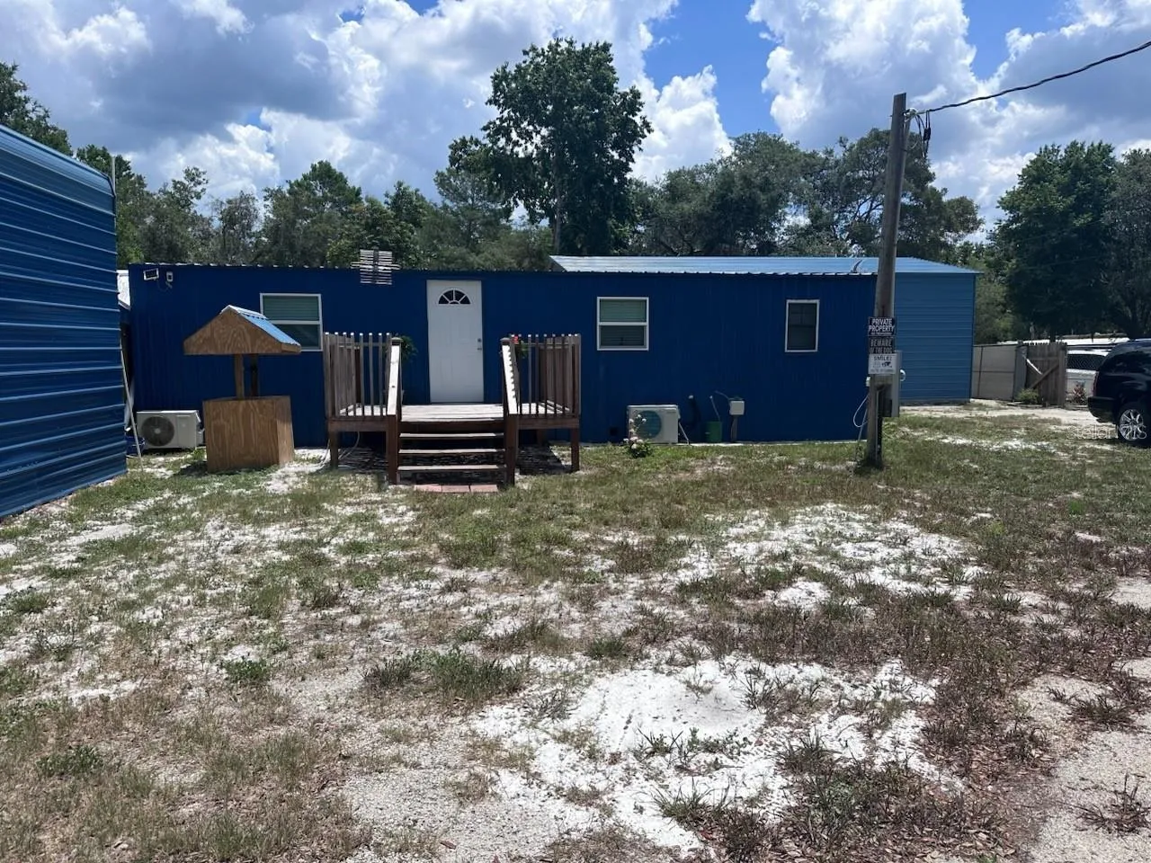 The front yard of the home.