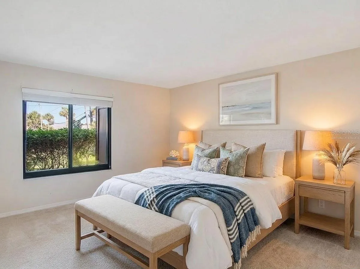 West facing bedroom virtually staged