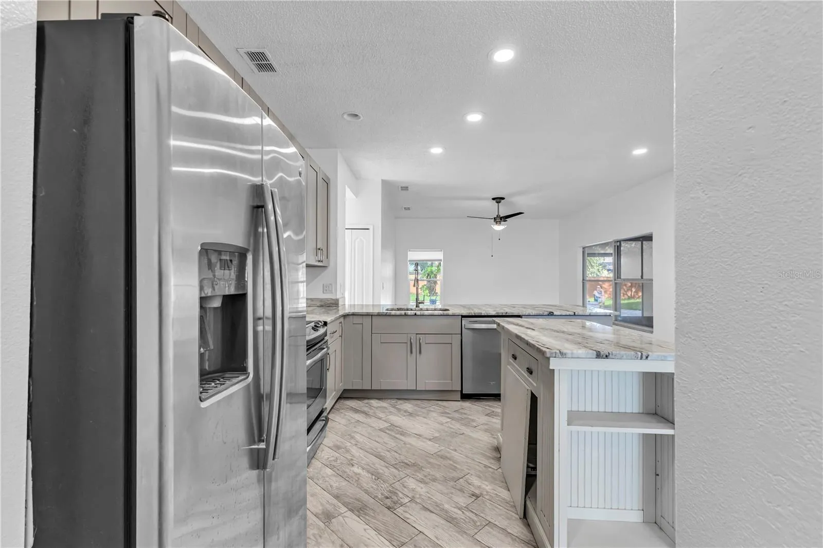 Entry from the garage through the laundry room.