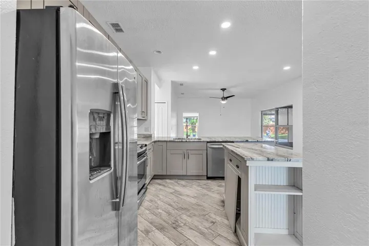 Entry from the garage through the laundry room.