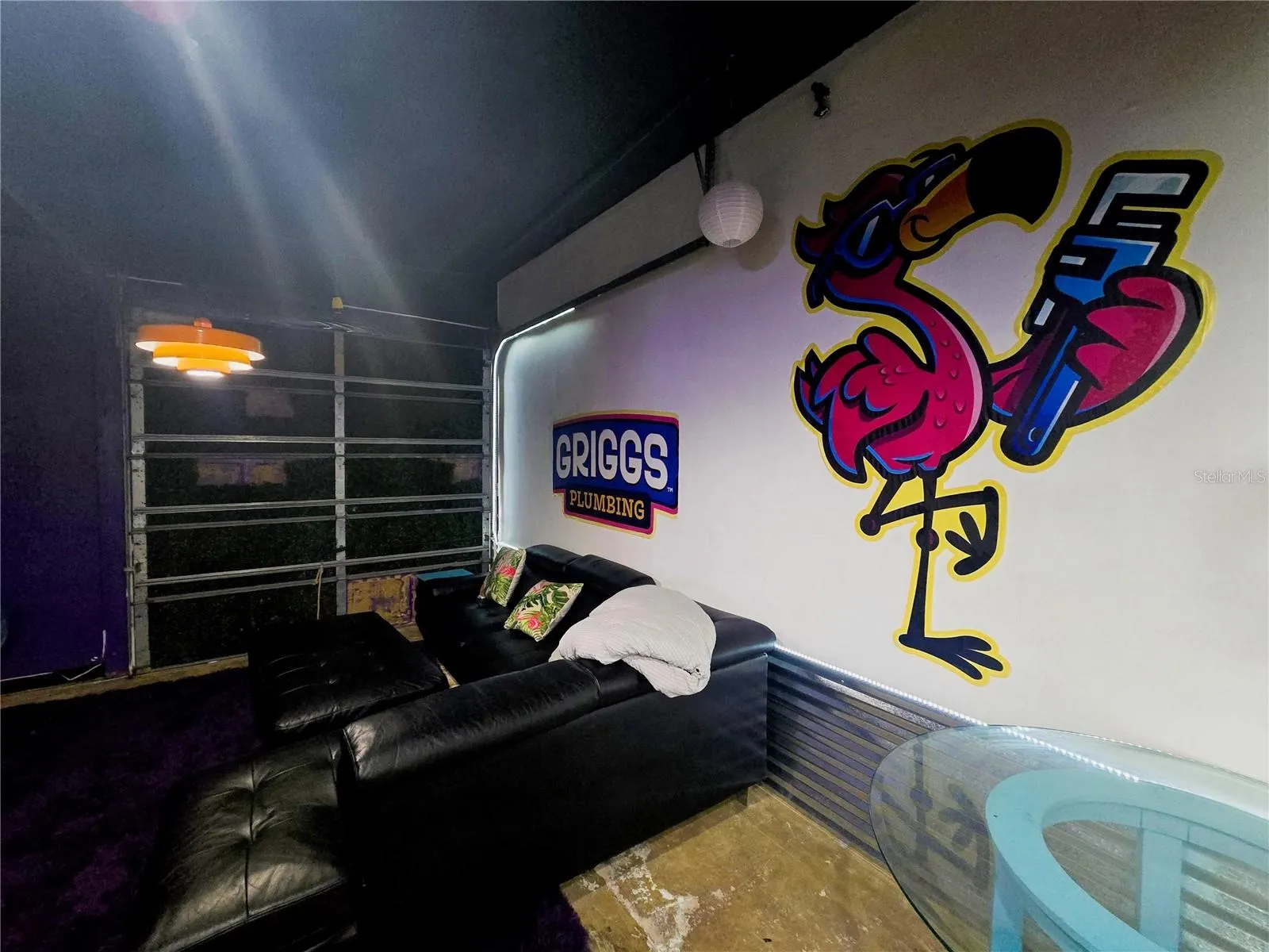 Main Room with Garage Door