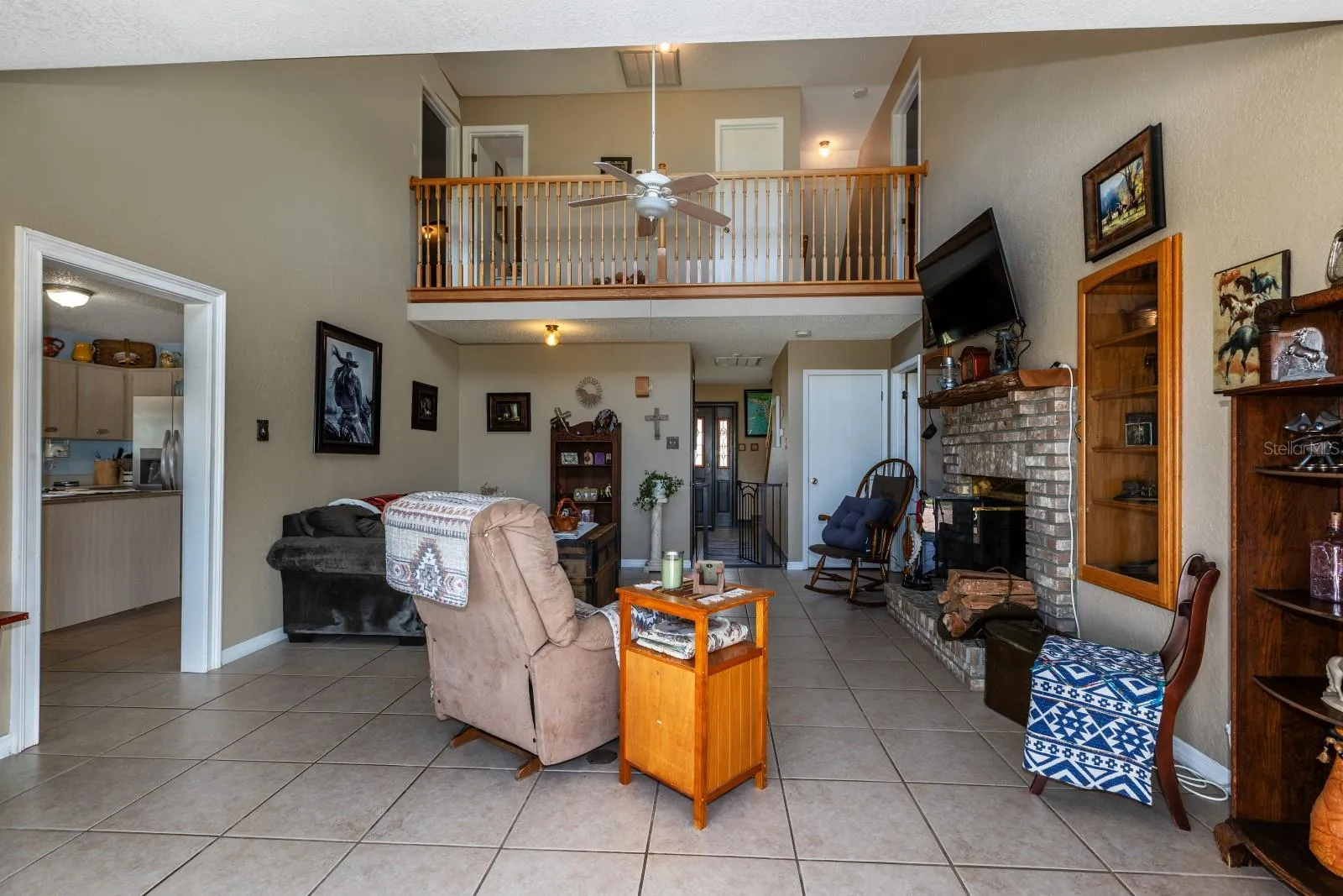 Living Room with loft area