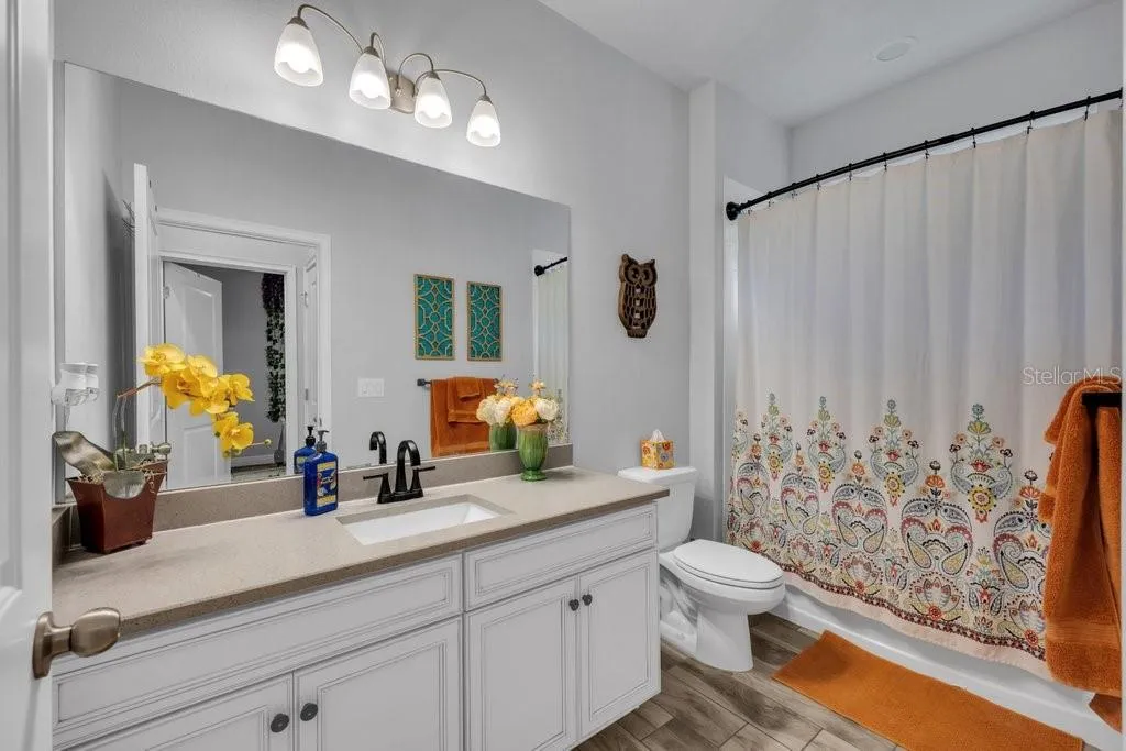 Spacious hall bathroom.