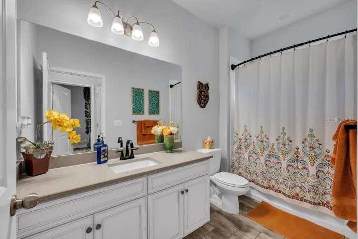 Spacious hall bathroom.