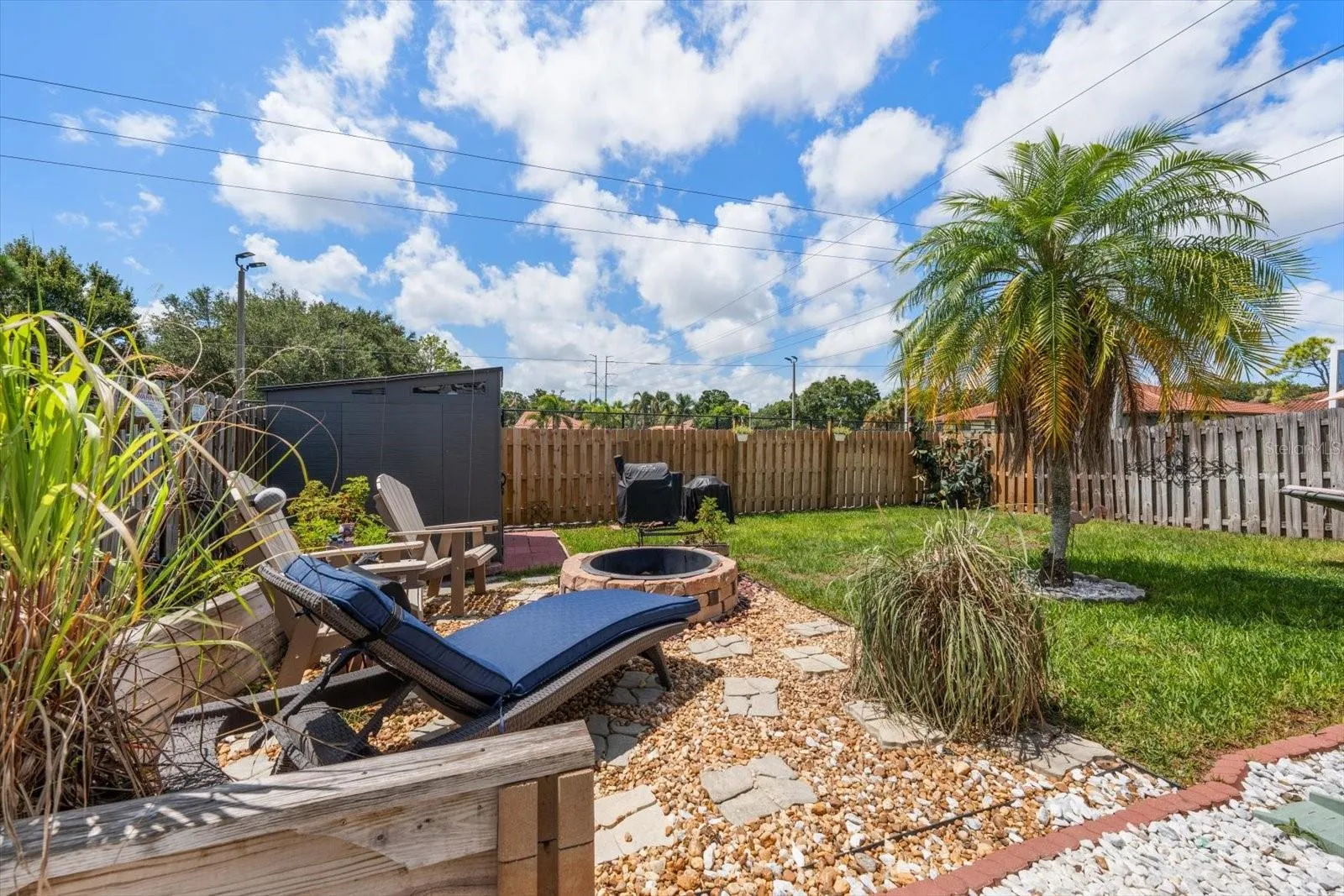 Fenced backyard
