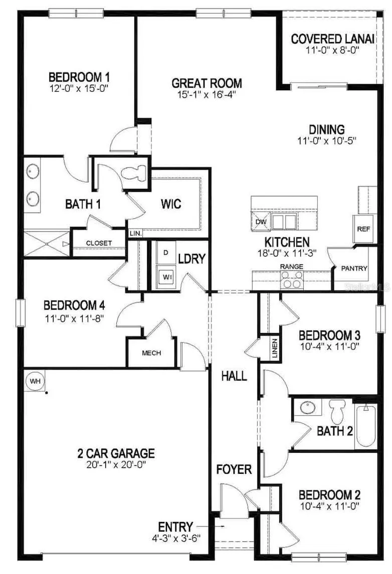 Single story Cali floor plan