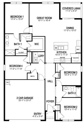 Single story Cali floor plan