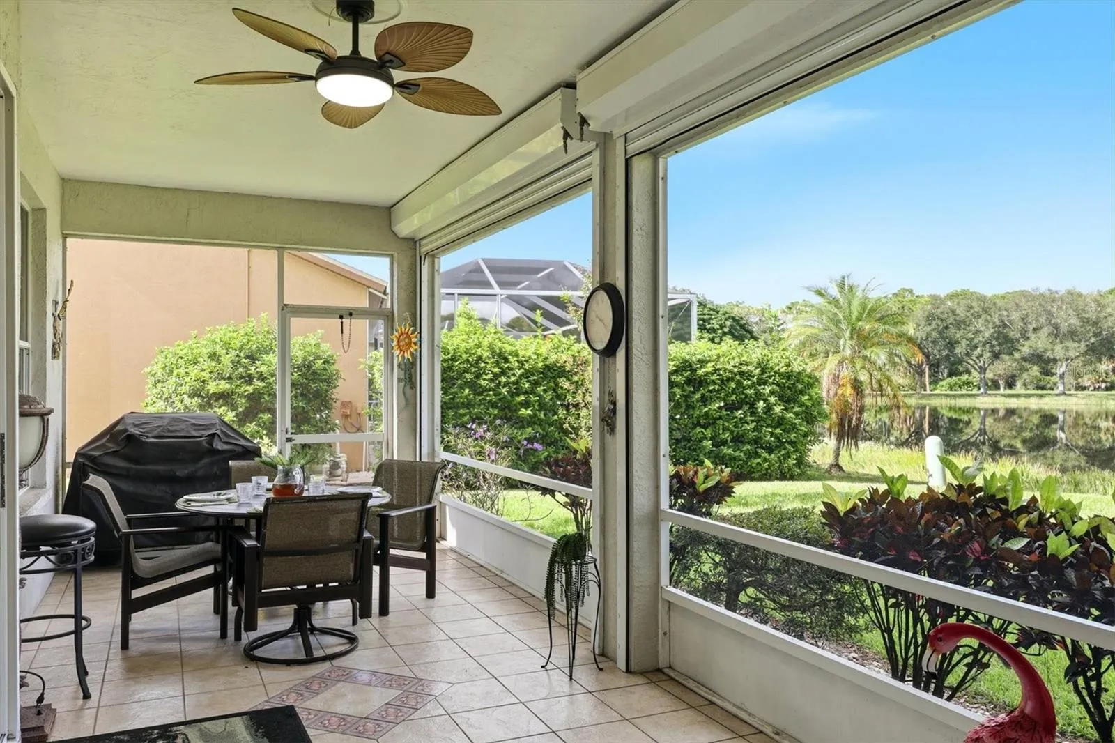 Screen enclosed lanai.