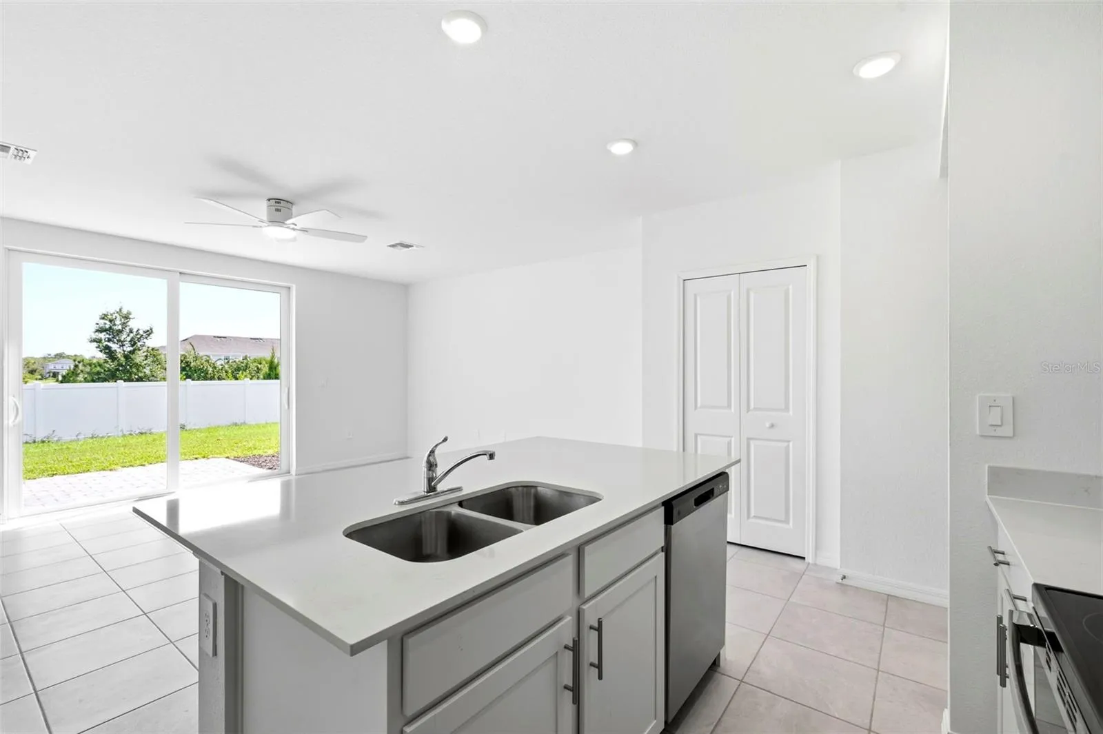 open plan kitchen -living room combo