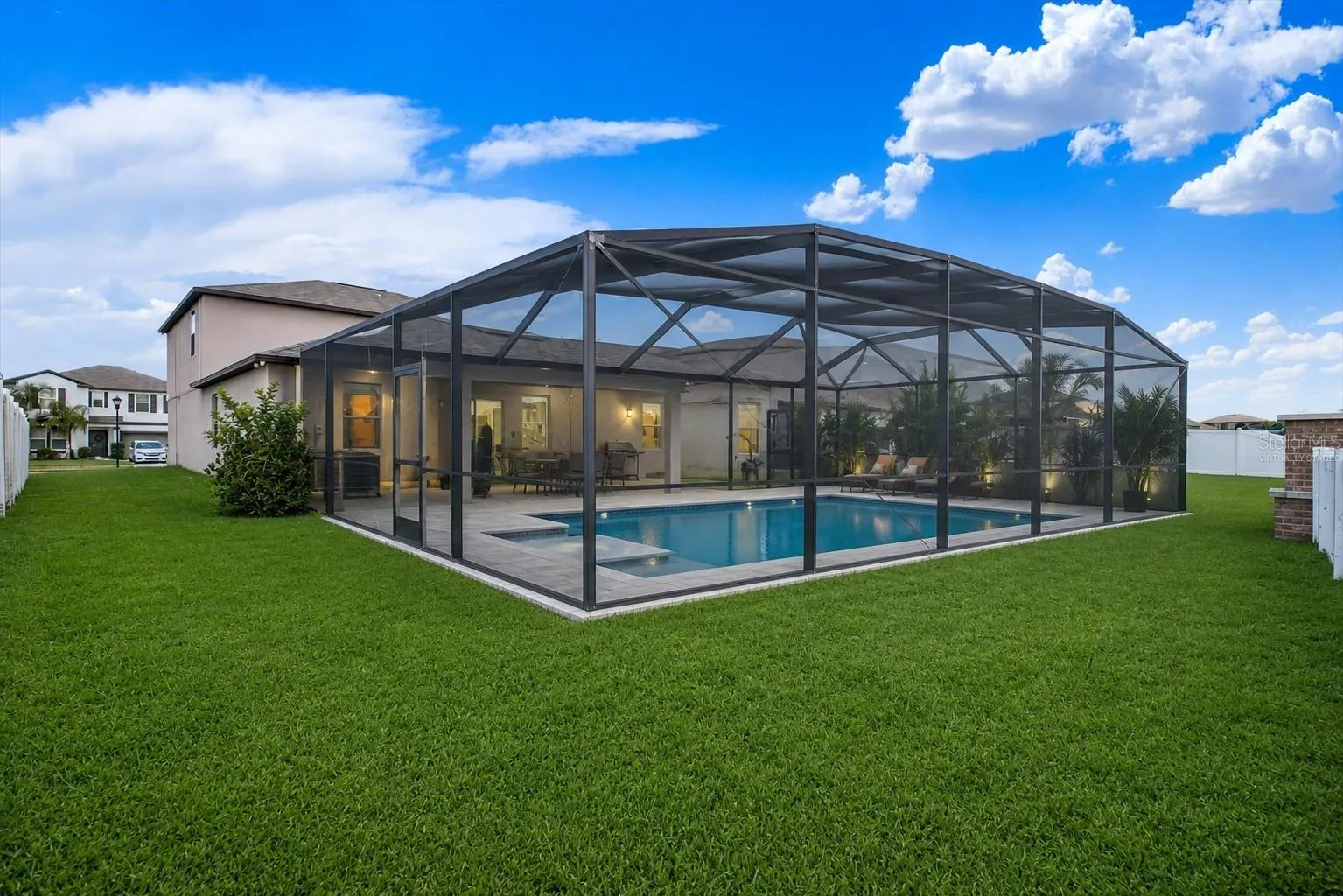 Backyard Pool Lanai Retreat - Virtually Staged
