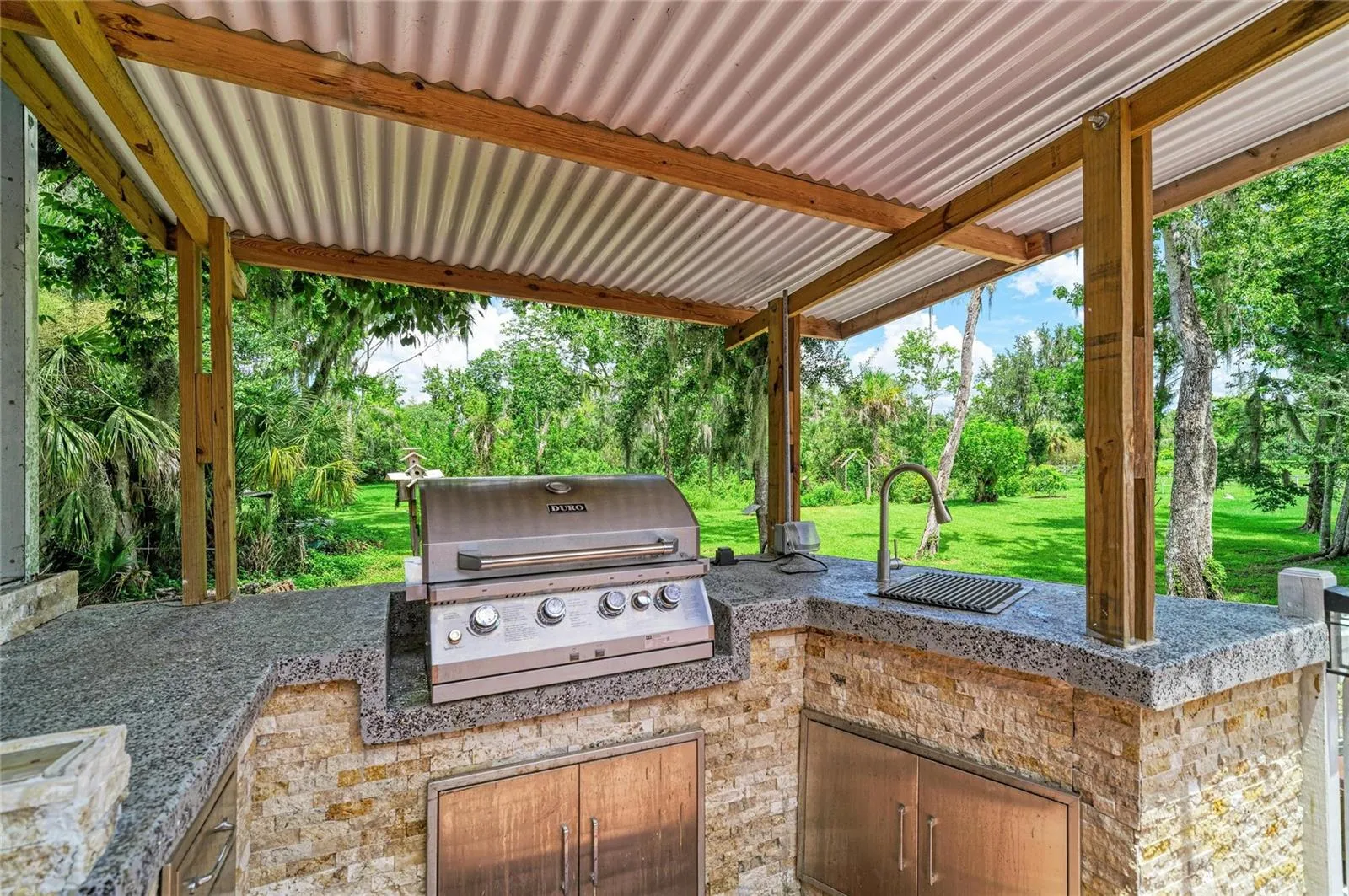 Summer Kitchen with Grill and sink.