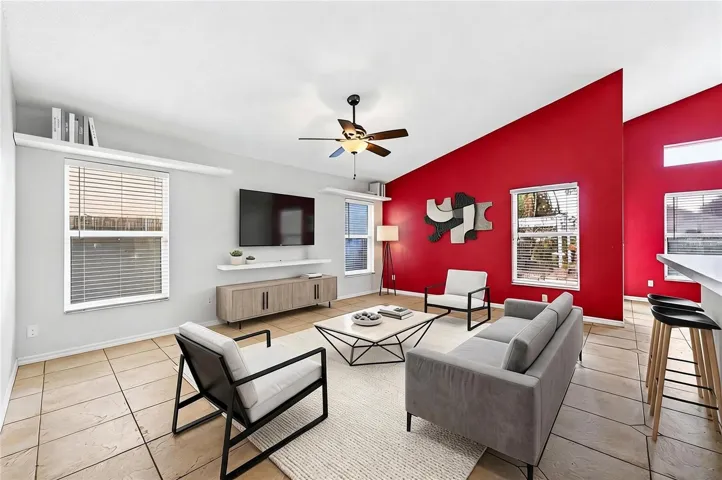 Family room off the kitchen. Virtually Staged.