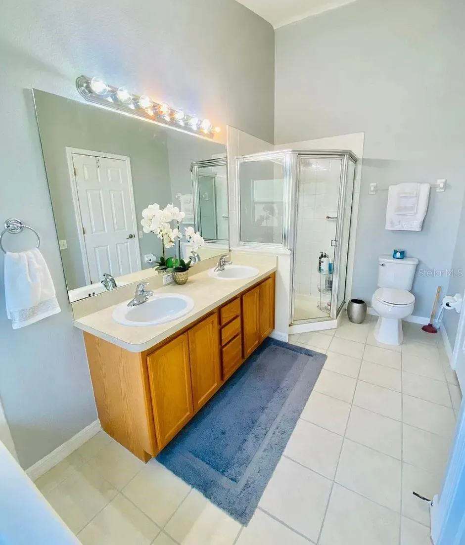 Primary bathroom when it was decorated